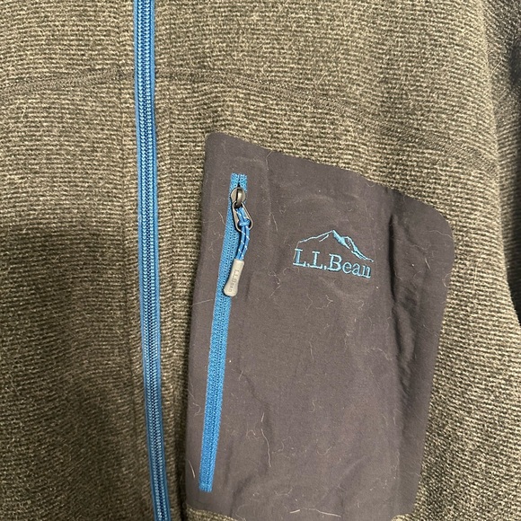 L.L. Bean LT Large Tall Full Zip Light Fleece Gray Jacket Slightly Fitted Men’s - Picture 2 of 8